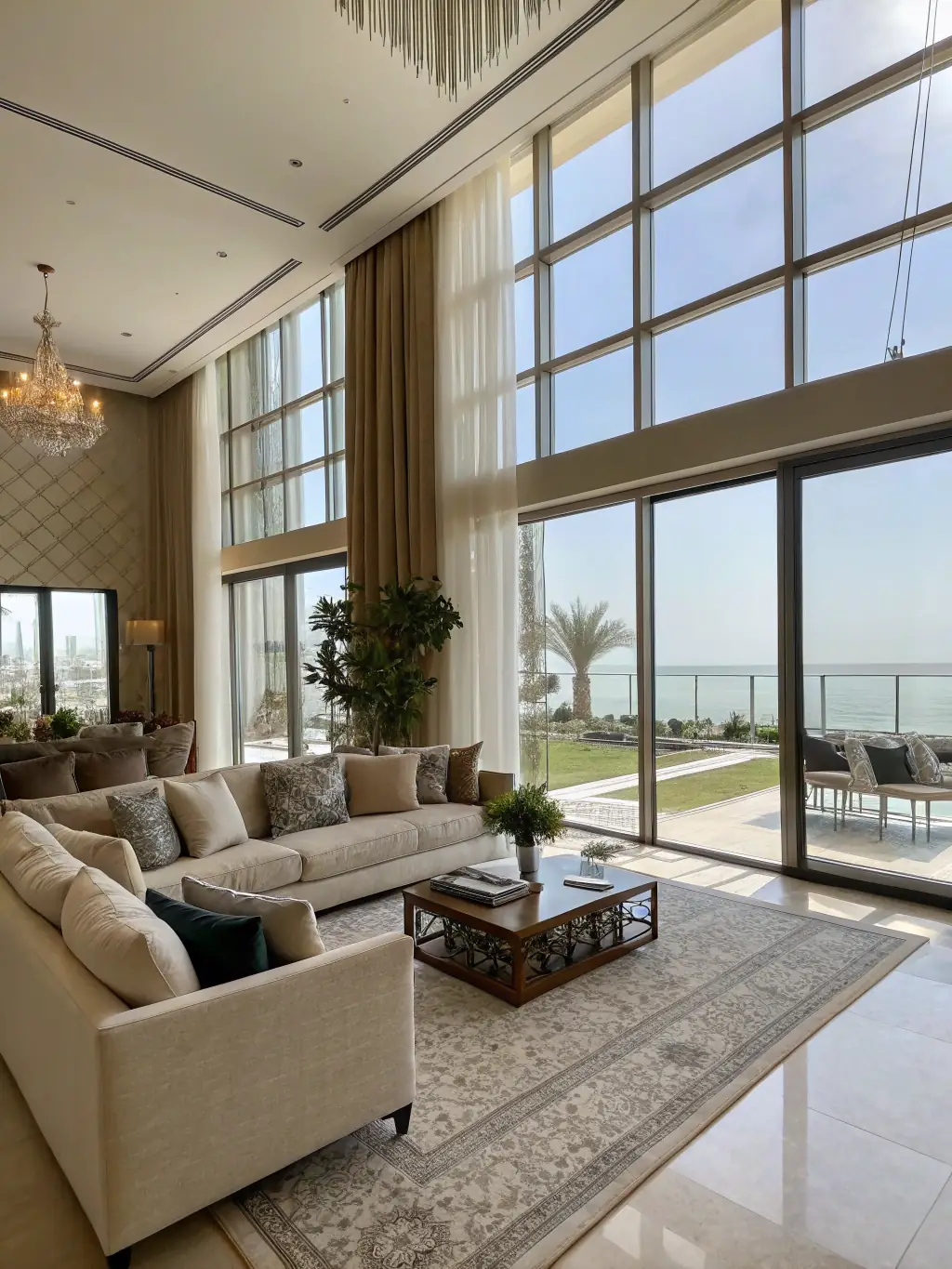 A modern, well-lit living room showcasing professional interior design, representing the quality of properties managed by You Relax. We Rent.